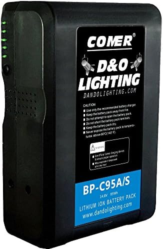 D&O Lighting Gold Mount Battery – 95Wh 14.8V 6600mAh Rechargeable Battery for Broadcast Camera and Digital Production Cameras – Gold Mount Plate Li-Ion Comer Battery for Blackmagic URSA and Sony