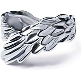 Helen de Lete Guardian Angel Wings S925 Sterling Silver Adjustable Ring for Women