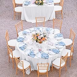 12 Pack White Round Tablecloth-120 Inch White Table