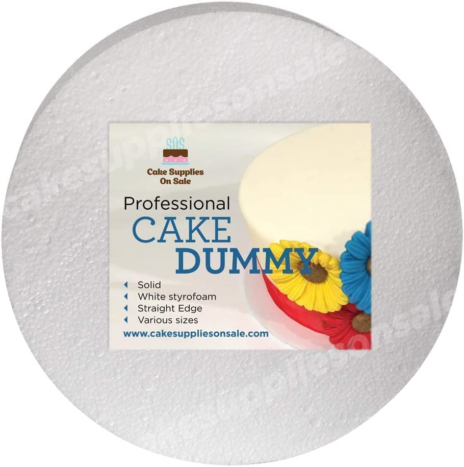 Cake S.O.S. 8 inch Round Cake Polystyrene Modelling Dummy 4 inch Deep,White