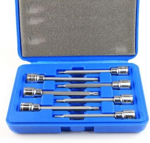 3/8 Extra Long Torx Deep Bit Socket Set Star Torque 7pc CRV with CASE NEW