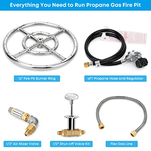 Stanbroil LP Propane Gas Fire Pit Stainless Steel Burner Ring