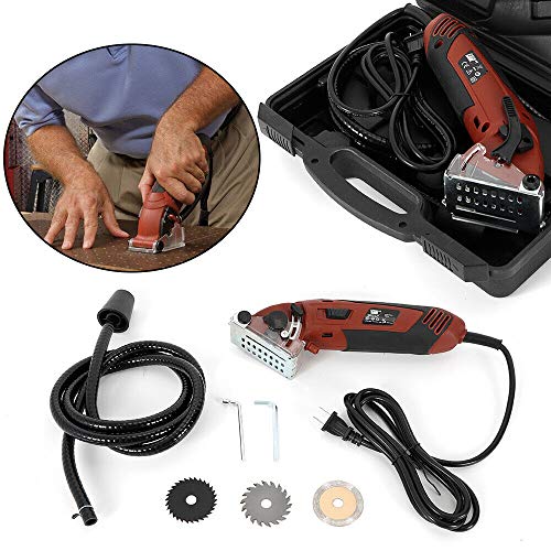 Mini Circular Saw Kit, Electric Handheld Cutting Multifunction Mini Circular Saw Left-sided Blade Kit Tool 3700r/min 400W 110V (US STOCK)