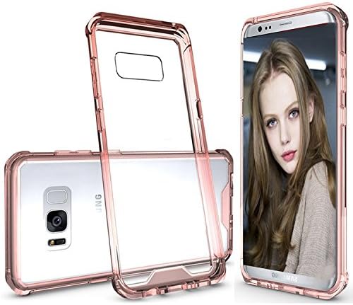 Galaxy S8 Plus Case, Galaxy S8 Plus Clear Case, BOTXHN  Shockproof Rubber TPU Frame Transparent Clear Hard Back Slim Protective Case Cover for Samsung Galaxy S8+/S8 Plus 2017 -Rose Gold