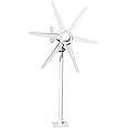 qajexluz 800W Wind Turbines Generator, 6-Blade Fan Wind Turbines Generator Kit, Electromagnetic Electricity Producer Equipment for Home, Farm, RV, Boat White