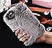 For iPhone 5s Case, Gotd Luxury Crystal Bling Fluffy Villi Fur Plush Wool Design Protective Case Cover for iPhone 5 & iPhone 5S / with Free Pen and Screen Protector (Gray)