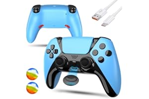 OUBANG Ymir Elite Control for PS4 Controller,PC Controller with Turbo and 2 Back Paddles,New Verion Custom Gamepad for Playstation 4 Controller Compatible with PS4/Slim/Pro/Steam/PC/Tesla/TV,Blue Pa4 Mando
