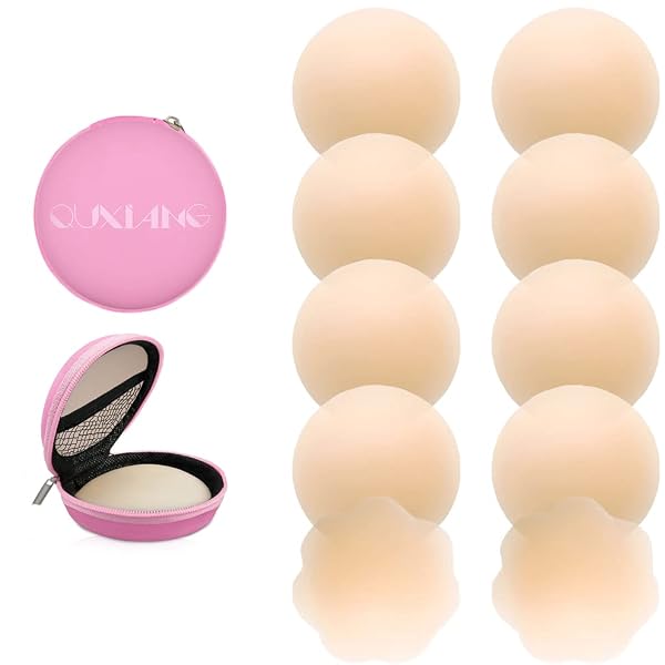 Pasties Autocollantes En Satin - Lot De 10 Paires - Fleurs Pétales - Pour Porter Sous Vêtements Transparents
