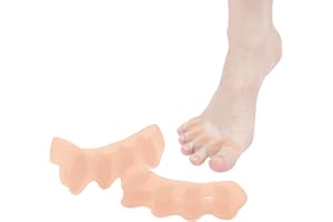 KTSAY 2 Pcs Toe Spacers for Women and Men - Metatarsal Yoga Cushion - Therapeutic Stretchers for Plantar Fasciitis, Bunions, Silicone Toe Separators (Beige)