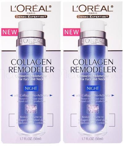 L'oreal Collagen Remodeler & Contouring Moisturizer for Face and Neck NIGHT With Collagen Bio-Activator (PACK Of 2) BY LOREAL