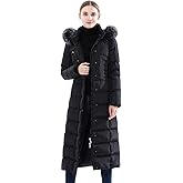 Obosoyo Women's Hooded Thickened Long Down Jacket Maxi Down Parka Puffer Coat