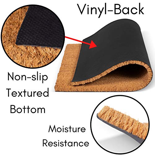 BIRDROCK HOME Come Back with a Warrant Coir Doormat 18 x 30 Inch