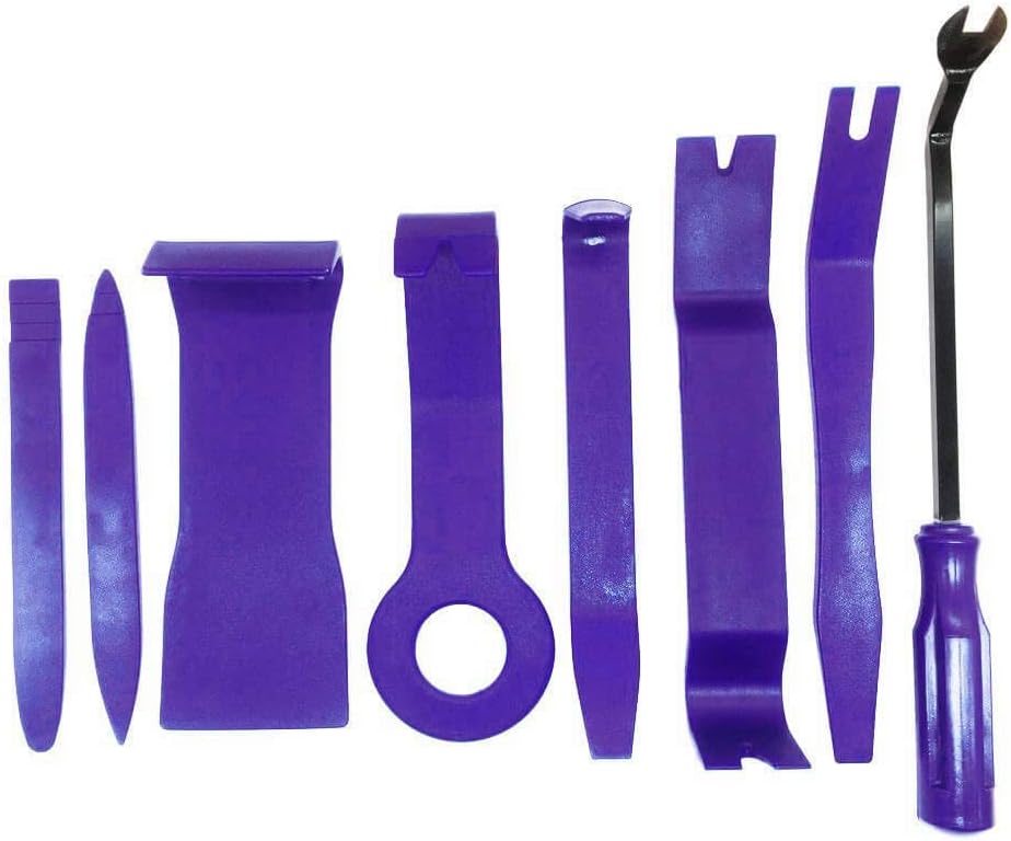 Feigo 8 Pieces Auto Trim Removal Tool Kit - Trim Removal Kits Installer Pry Tool for Car Dash Audio/Radio/Door Panel/Window/Interior Accessories, Navy