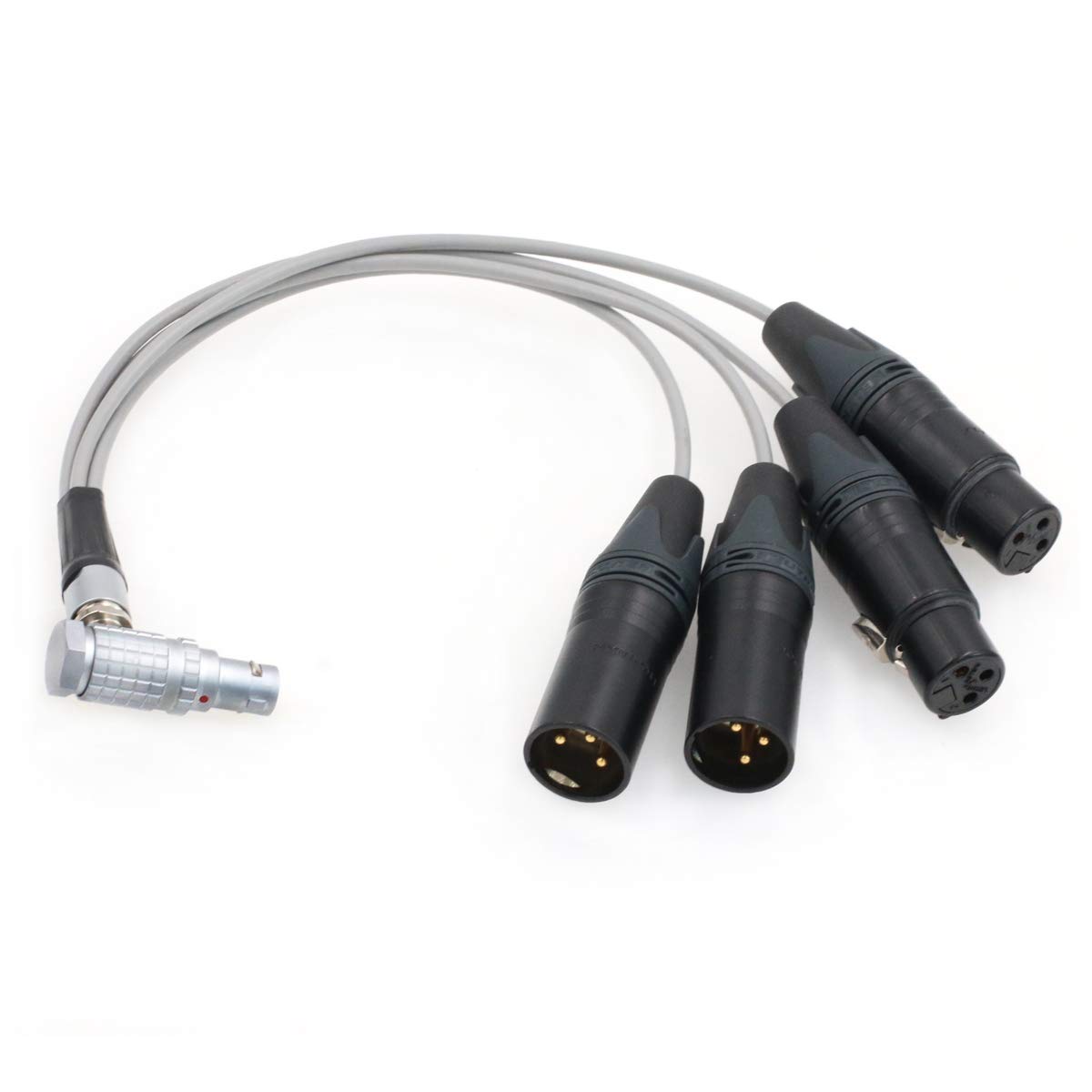 SZRMCC Mic Audio Breakout Cable 10 pin to 4X XLR 3 pin for Atomos Shogun Inferno Monitor Record (Right Angle)