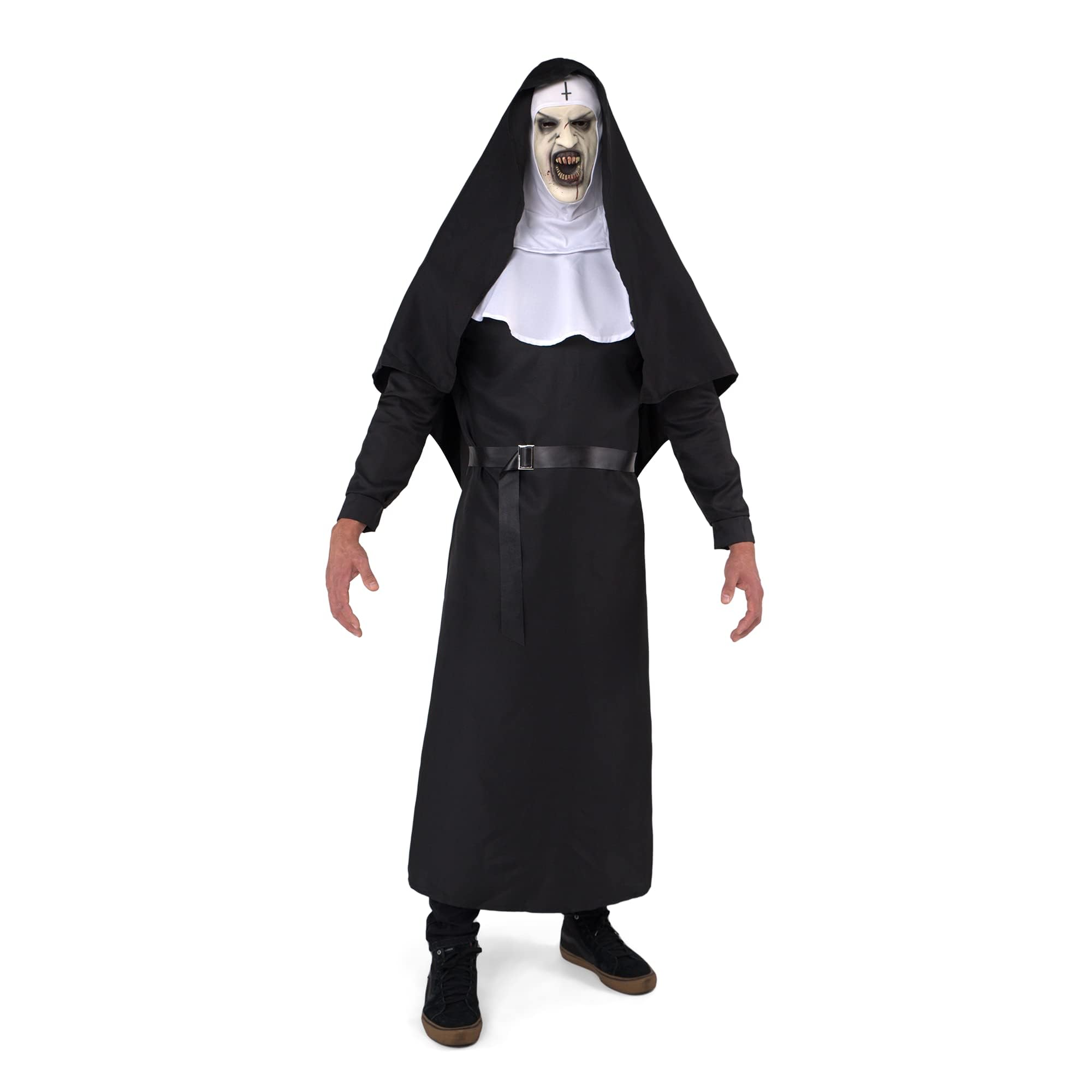 Spooktacular Creations Scary Nun Costume for Adults and Men, for Halloween, Costume Party, Role Play, Cosplay, Party Accessories, Black