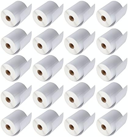 ZiKON 20 Rolls of 250 4x6 Direct Thermal Blank Shipping Labels for Zebra 2844 Zp-450 Zp-500 Zp-505 (20 Roll, Zebra)
