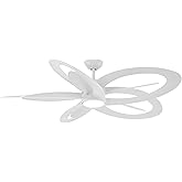 Minka Aire F862L-WHF Pinup 60" Ceiling Fan with LED Light and Remote Control in Flat White Finish
