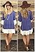 MIXMAX Bohemian Lace Splice Loose Casual Dress (X-Large, Bluish Violet)