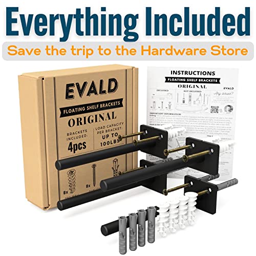 EVALD Original Floating Shelf Bracket 6Inch Floating Mantel Bracket