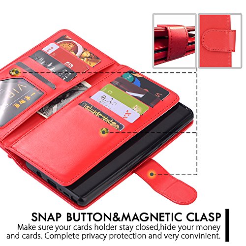 image for Galaxy Note 8 Case, Note 8 wallet Case with Detachable Slim Case,9 Car