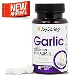 Garlic Pills with Allicin - Odorless Garlic Tablets - Best Garlic Supplement for Heart and Blood Pressure Health - Enteric Coated Tablets That Go Down Easy