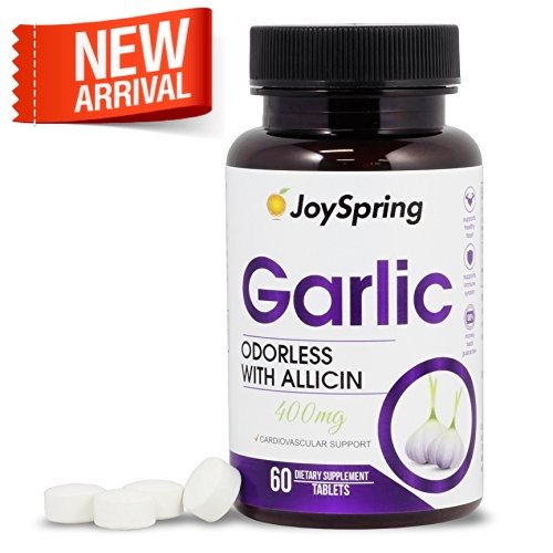 Garlic Pills with Allicin - Odorless Garlic Tablets - Best Garlic Supplement for Heart and Blood Pressure Health - Enteric Coated Tablets That Go Down Easy