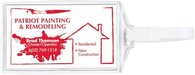 Business card luggage tag Clearance
