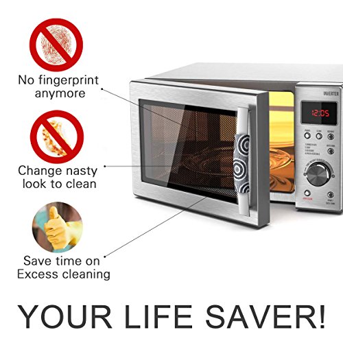 OUGAR8 Microwave Door Handle Cover-Catches Drips,Dust,Smudges and Fingerprints Leaving for Oven Handle Covers Home Kitchen Appliances Decoration (Circle,6" 3.5")