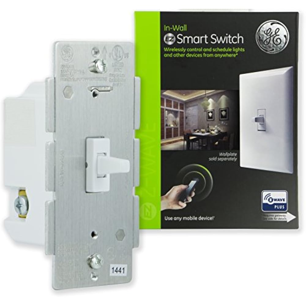 Enbrighten ZWave Plus Smart Toggle Light Switch, On/Off Control, In