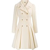 GRACE KARIN 2024 Women's Fashion Trench Coat Notch Lapel Double Breasted Thick A Line Pea Coats Jacket with Pockets(S-2XL)