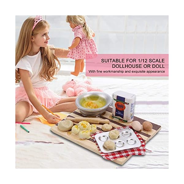 Zerodis Puppenhaus Essen Kochen Bord Spielzeug 1:12 Puppenhaus Zubehör Mini Spielhaus Spielzeug Miniatur Lebensmittel… – Bild 4