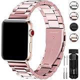 Fullmosa Compatible Apple Watch Band 38mm 40mm 42mm 44mm, Stainless Steel Metal for Apple Watch Series 5 4 3 2 1 Bands, 38mm 40mm Rose Gold