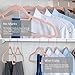 MIZGI Premium Velvet Hangers - Pack of 50 - Blush Pink - Copper/Rose Gold Hooks - Non-Slip Suit Hangers, Clothes Hangers Bonus Accessory Bar for Suits, Pants, Dresses