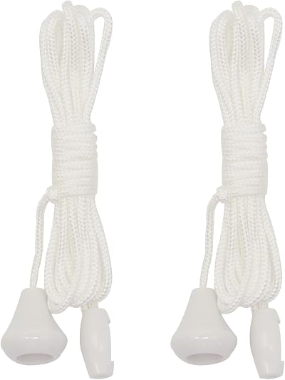Gunwon 2 Pcs Replacement Nylon Cord Pull for Ceiling Light Switch White 1.5m