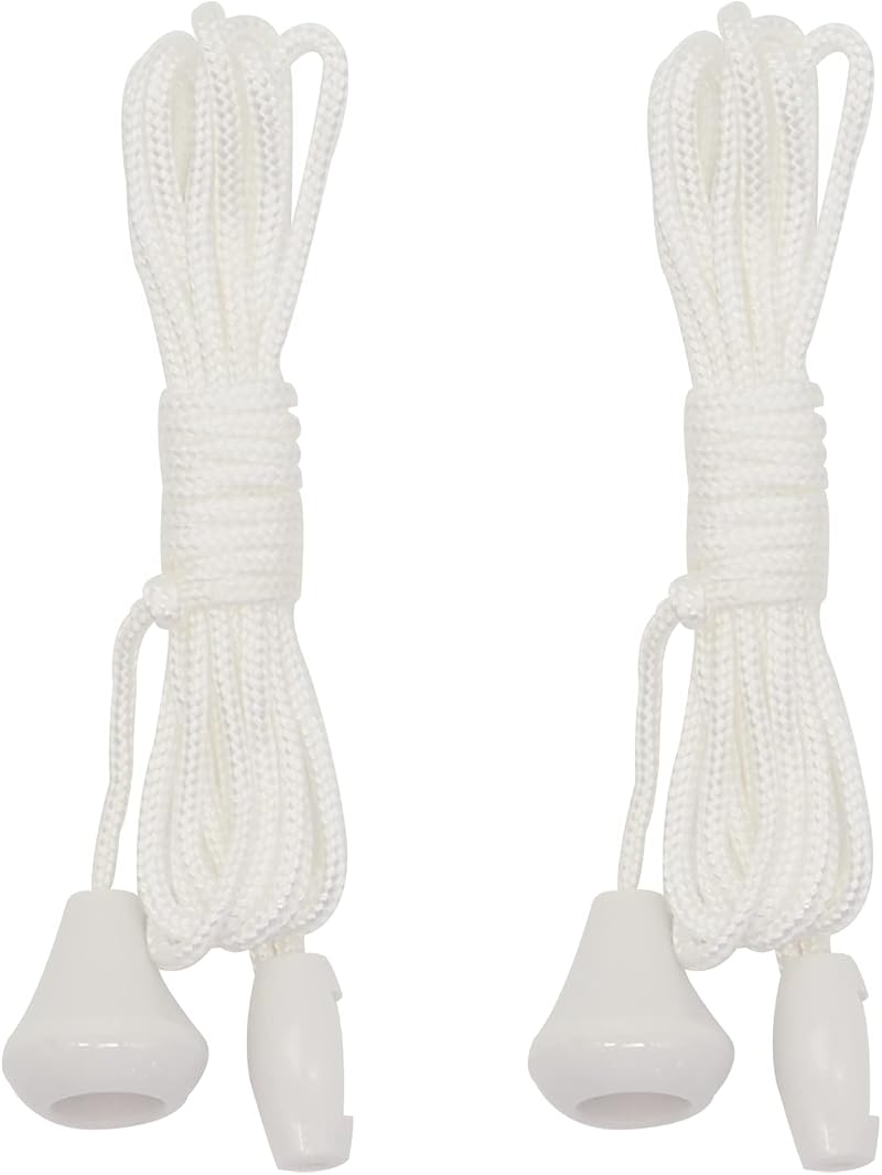 Gunwon 2 Pcs Replacement Nylon Cord Pull for Ceiling Light Switch White 1.5m