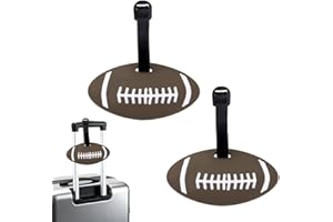 2 Pcs Football Luggage Tags for Bags Suitcase Cute Rugby Ball Name Tags for Travel Luggage Tag for Women Men Cool Sports Ball