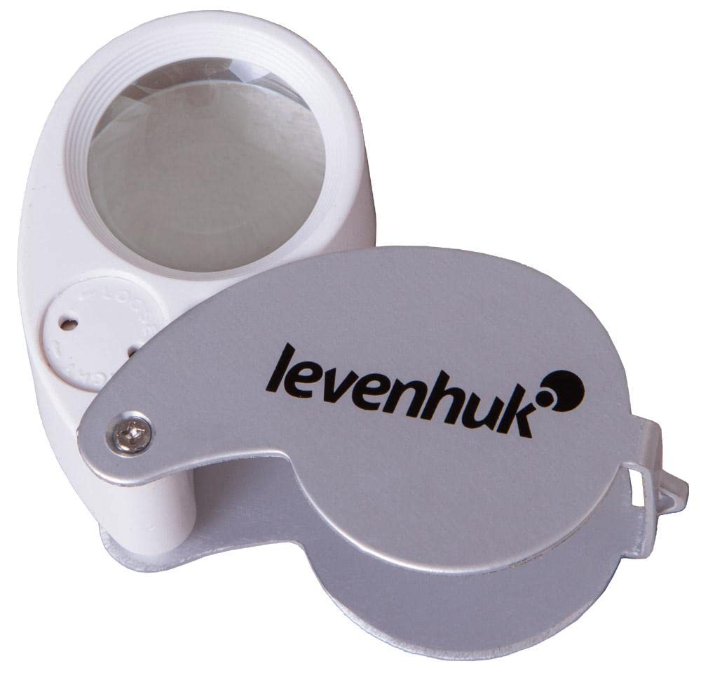Levenhuk Zeno Gem M5 Folding Portable Metal Magnifier with LED, Comes in a Gift Case