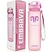 Embrava Best Sports Water Bottle - 32 oz - Spillproof & Leakproof - Lightweight Tritan, Reusable, BPA-Free - Gym & Hiking Ready - Wide Mouth, Flip Top Lid, Oz Markings, No Leak Design - Pink