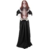 Haunted Hill Farm 5.3-Ft. Creepy Lady Holding Plate Halloween Animatronic