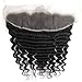 HC hcremyhair Deep Wave Frontal Lace Closure Pre plucked 13x4 Free Part Brazilian Virgin Hair Frontals with Baby Hair Bleached Knots Natural Color 14 Inch