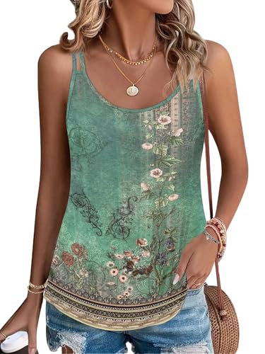 PLOKNRD Women's Summer Season Spaghetti Strap Scoop Neck Tank Top Shirt Style
