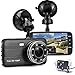 Dash Cam Front and Rear, FANZY 4'' HD Screen Dual Cam Blackbox, FHD 1080P 170° Wide Angle Car Camera Recorder with Parking Monitor, Night Vision, G Sensor, Motion Detection, Loop Recording