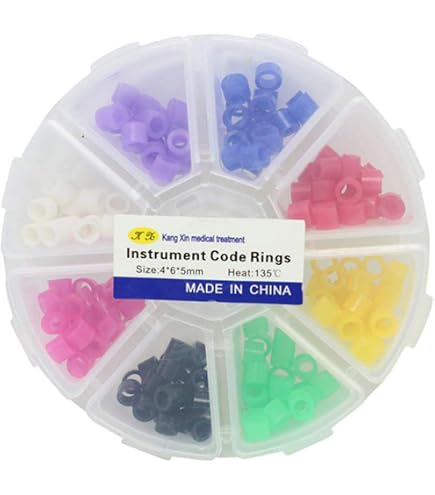 25pcs/Bag Large Type Dental Silicone Instrument Color Code Rings