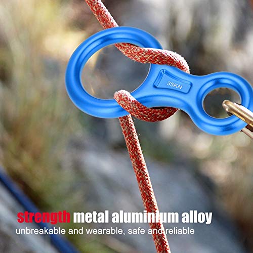 MAGT Rescue Descender 35KN Figure 8 Word Rope Descender Rappel Ring Rock Climbing Rescue Gear (Color : Blue) - Thumbnail 5