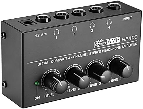 Neewer Tremendous Compact 4-Channel Stereo Headphone Amplifier with DC 12V Energy Adapter for Sound Reinforcement, Studio, Stage, Choir, Private Recording, Options Extremely Low Noise (Unique Model)