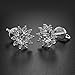 Sterling Silver Stud Earrings - Crystal Cubic Zirconia - Fashion Rhodium Plated Hypoallergenic Screwback Earrings for Women