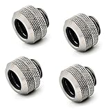 Bitspower G1/4" to Enhance Multi-Link Fitting for 12mm OD Rigid Tubing (for Use with Bitspower Rigid Tubing Only), Black Sparkle, 4-Pack