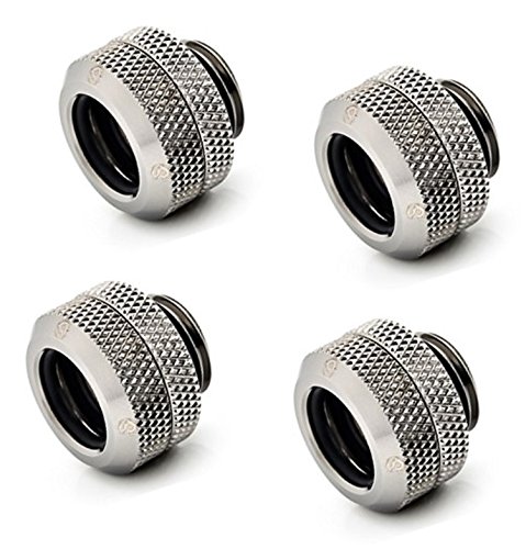 Bitspower G1/4" to Enhance Multi-Link Fitting for 12mm OD Rigid Tubing (for Use with Bitspower Rigid Tubing Only), Black Sparkle, 4-Pack