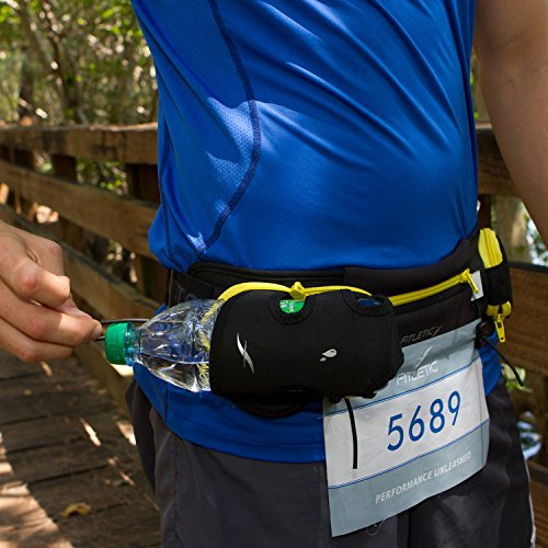 Fitletic Quench Retractable Hydration Belt (Small/Medium, Black/Pink)
