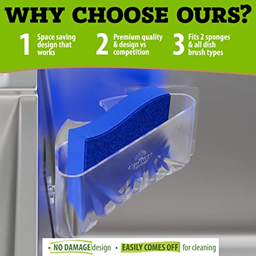 The Crown Choice Kitchen Sponge and Brush Holder Space Saving Corner